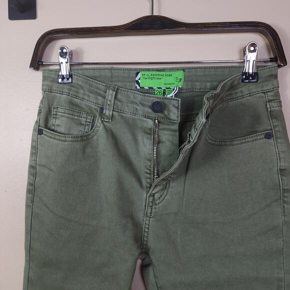 Sandrine Rose x Free People Green Mid-rise Skinny Jeans Size 26 - Picture 8 of 11